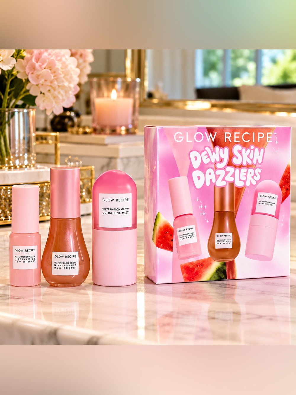 🎀 Glow Recipe Dewy Skin Dazzlers 3 Piece Watermelon Glow Set
